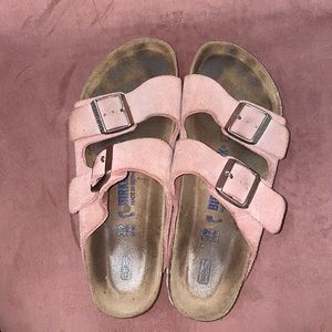 Birkenstock sandals rose gold suede soft size 39